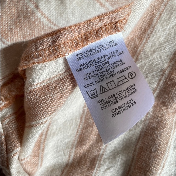 LOFT Lounge Linen Striped Blouse - Picture 9 of 9